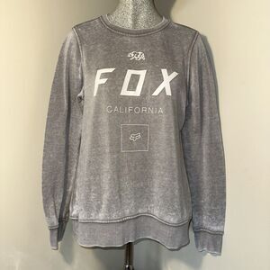 Fox Racing Sweatshirt Women’s M Medium Gray Stonewashed California Vintage